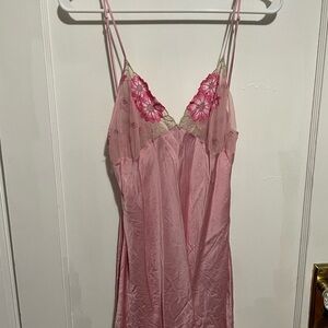 Magic Silk Elegant Pink Floral Lace Chemise Size L